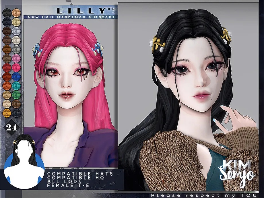 TS4 Female Hairstyle_Lilly(Maxis Match)