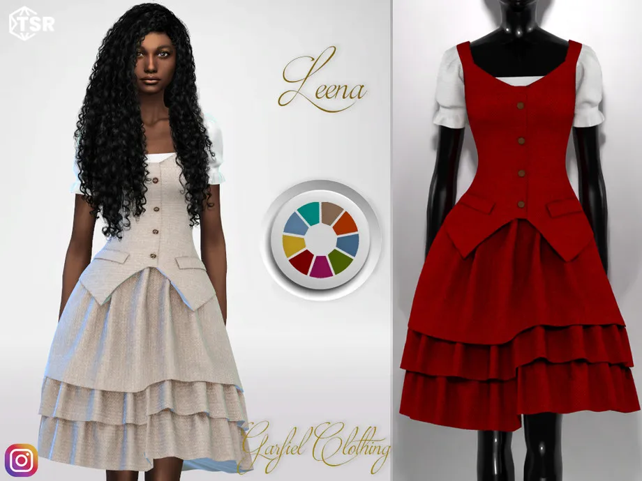 Leena - Fluffy dress with vest