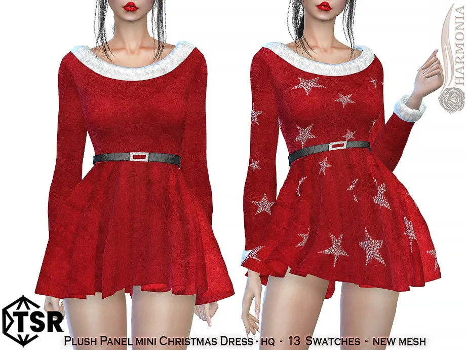 Plush Panel Mini Christmas Dress
