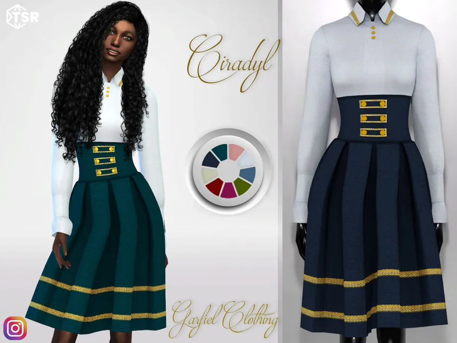 Ciradyl - Vintage dress with gold lace