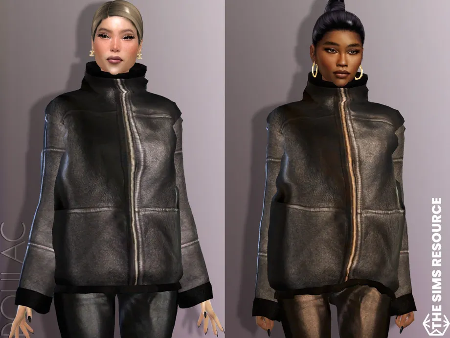 Faux Leather Oversize Jacket DO667