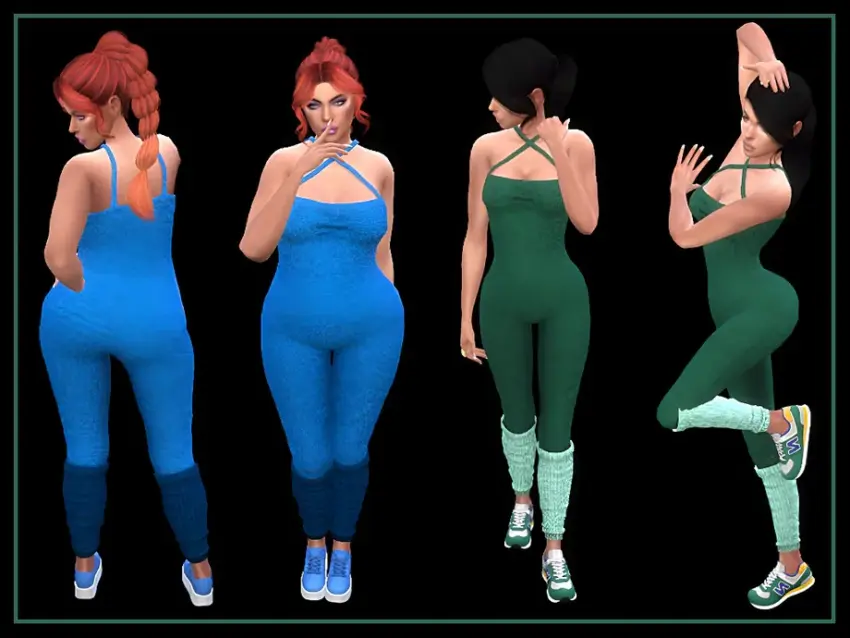 Athletic jumpsuit with knit leg warmers - Image 1