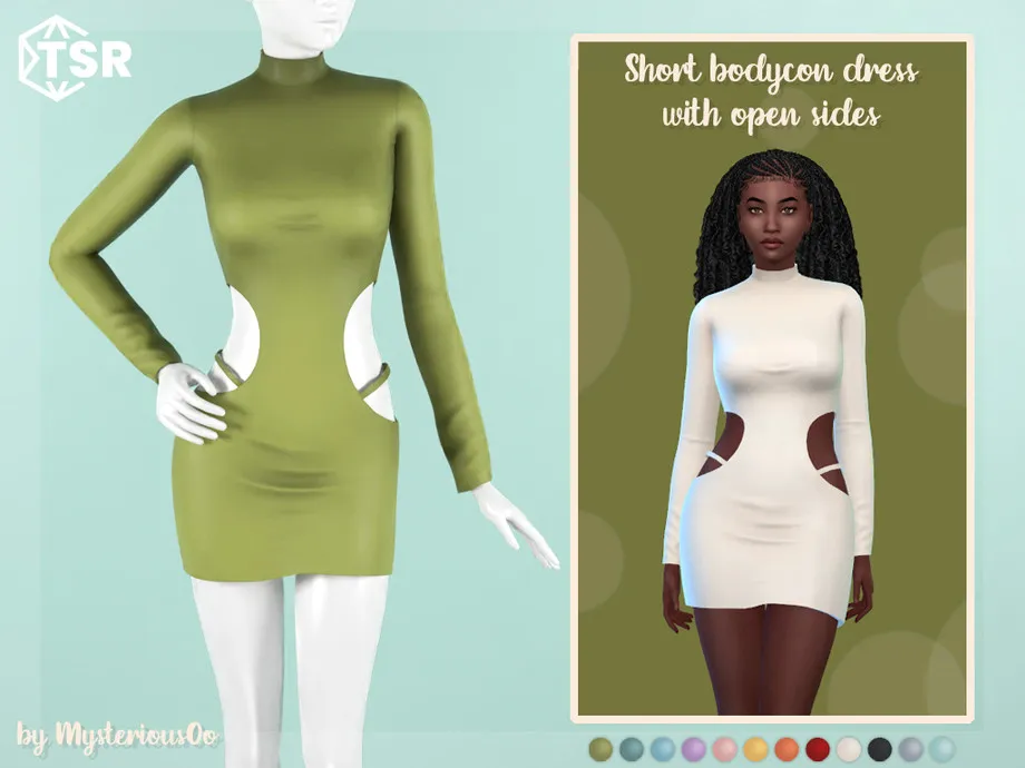 Short bodycon dress with open sides