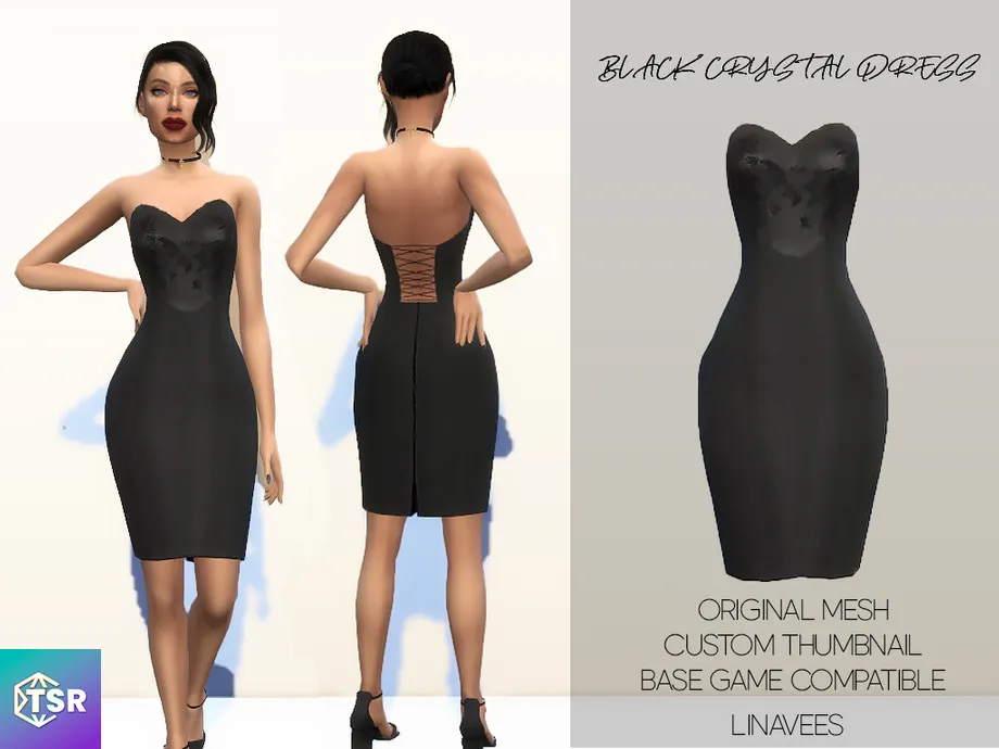 AMIRAH - BLACK CRYSTAL DRESS