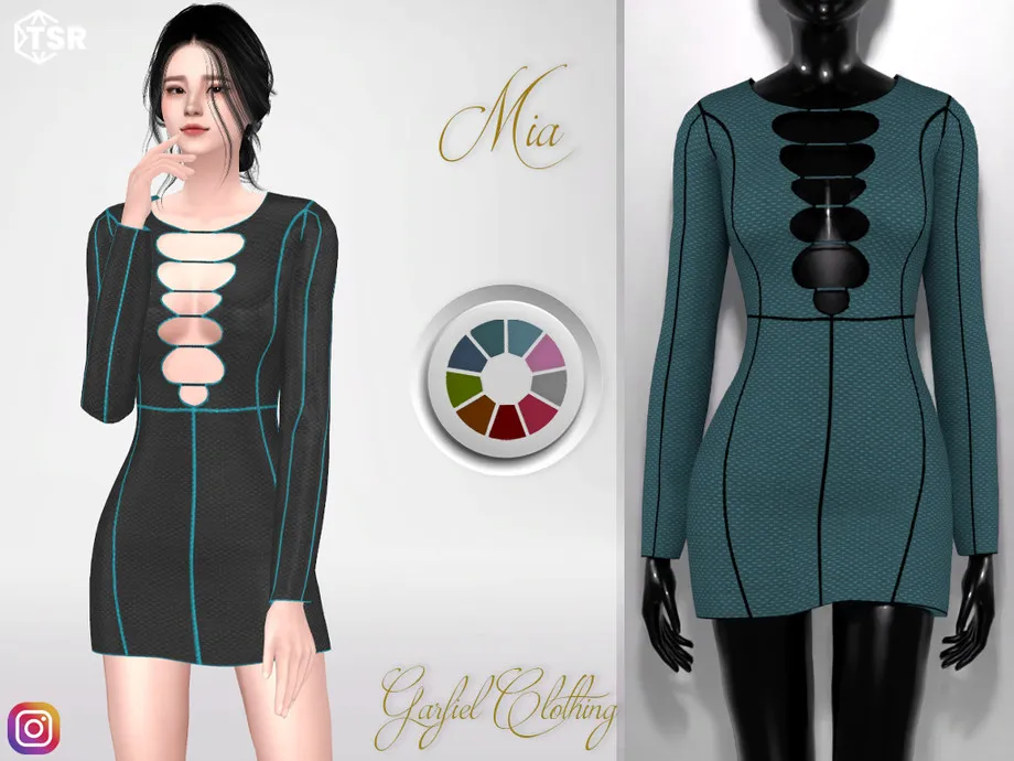 Mia - Short dress with plunging neckline