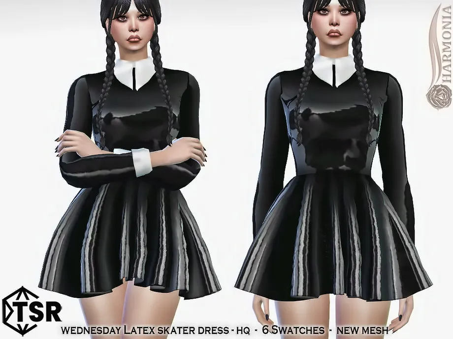 Wednesday Latex Skater Dress