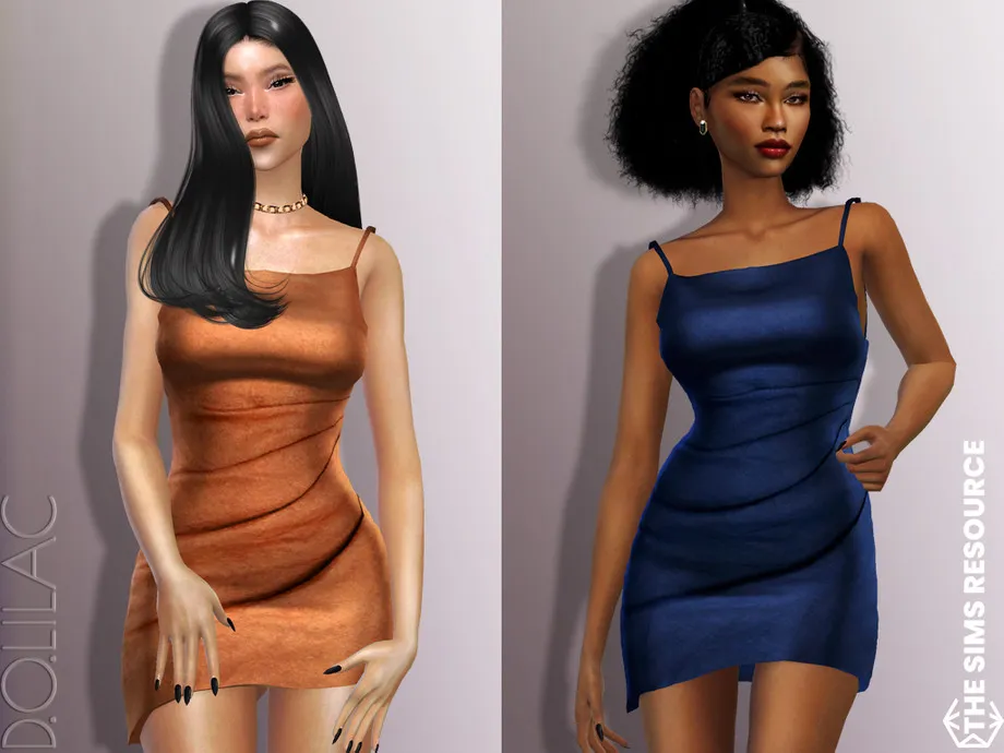 Asymmetric Linen-Blend Mini Dress DO694