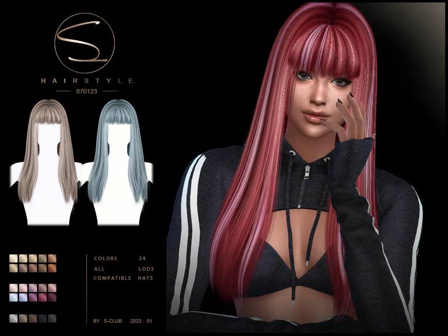 Long straight hair with bangs(KELLY) by S-CLUB