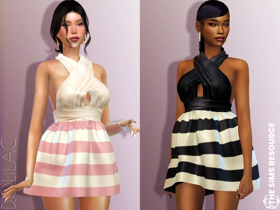 Striped Mini Dress DO705