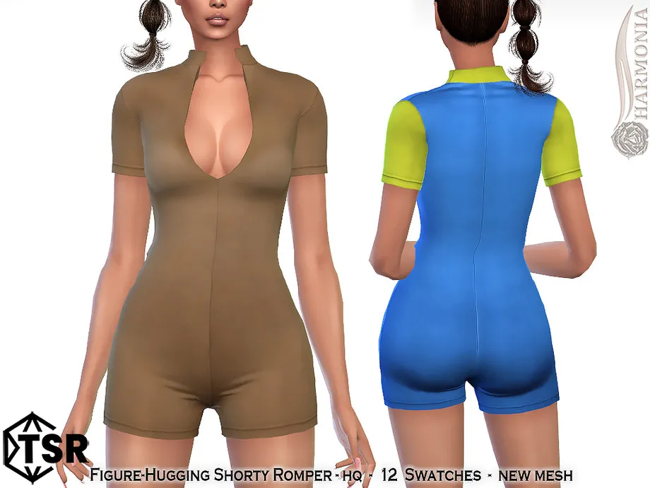 Figure-Hugging Shorty Romper