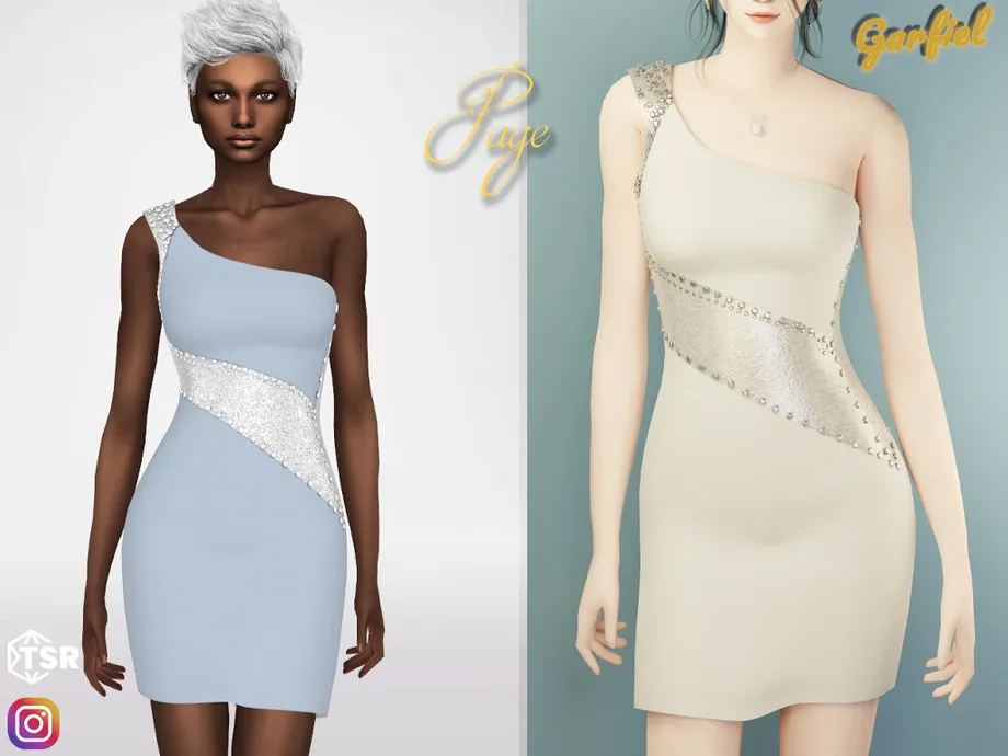 Page - Cocktail dress with glittery rhinestones and diamonds