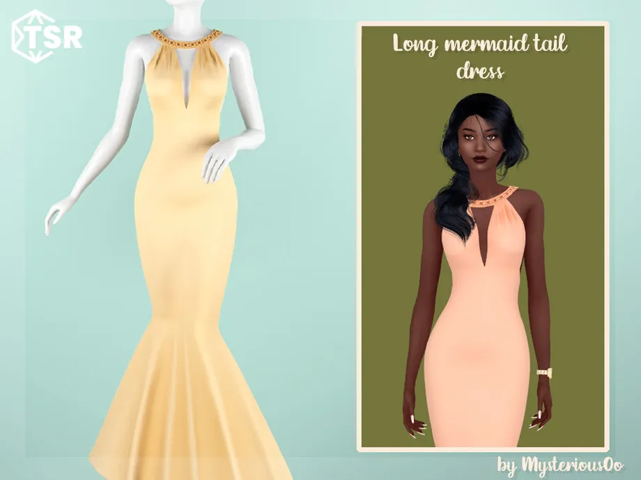 Long mermaid tail dress