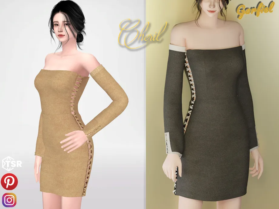 Cheril - Short dress with ties