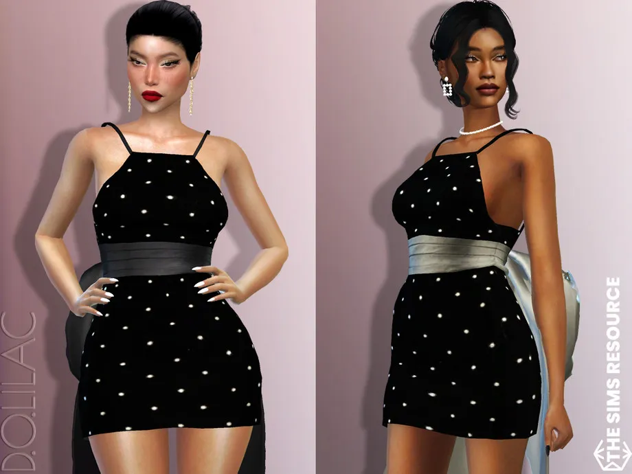 Ribbon Waist Mini Dress DO732