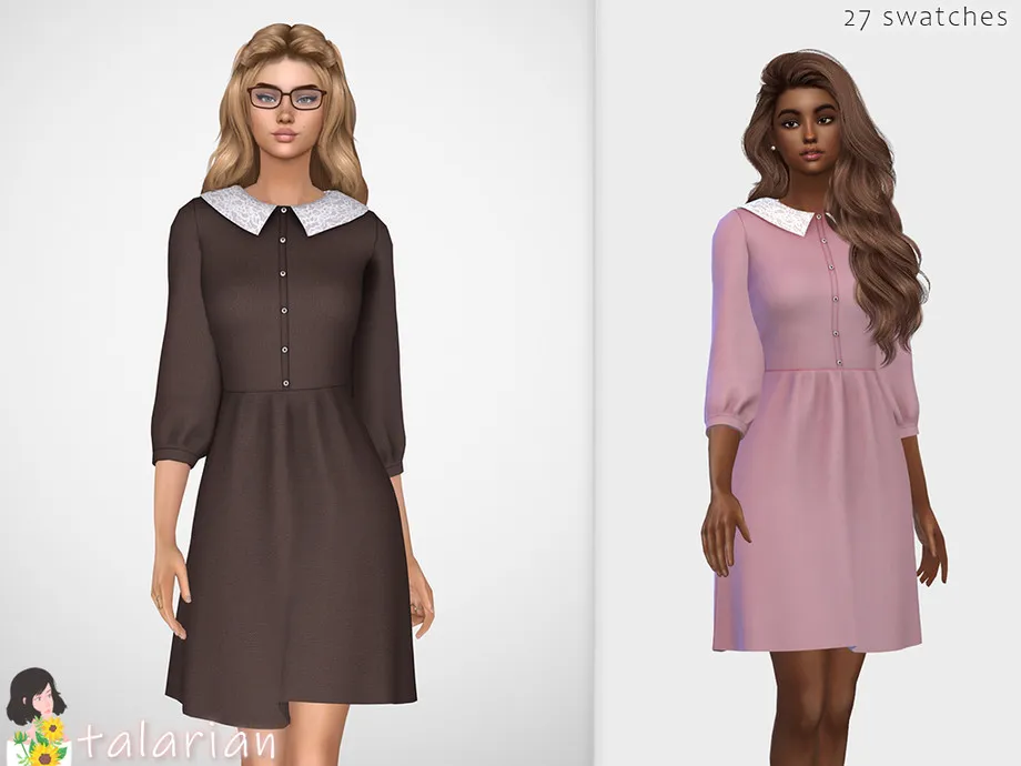 Emerson dress with lace collar