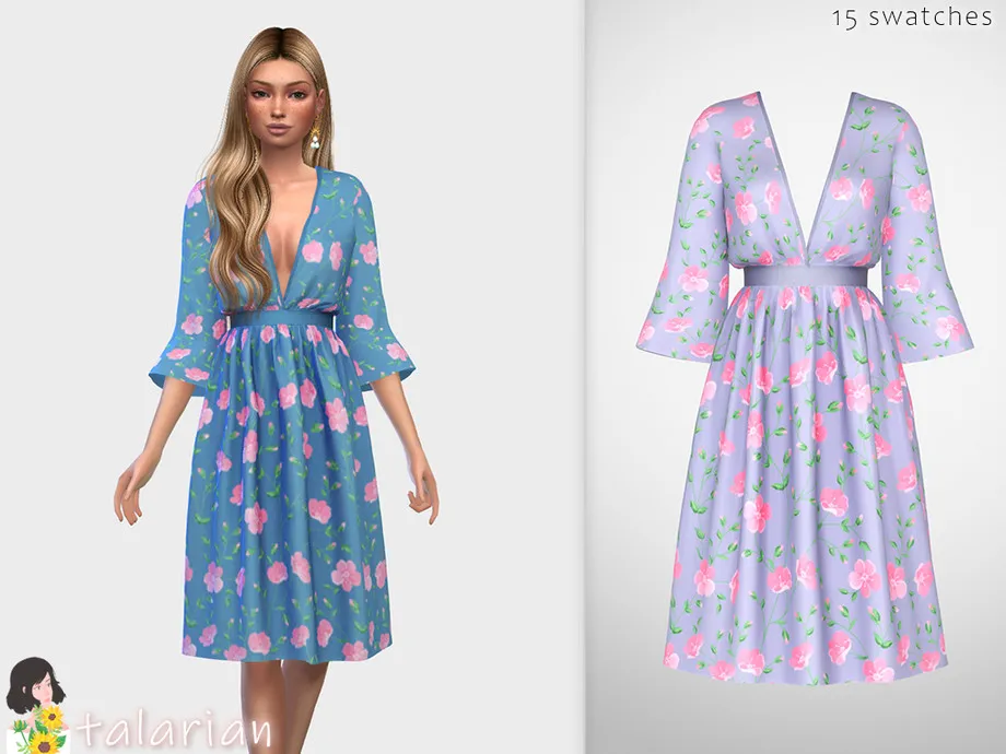 Faith Dress with a deep neckline