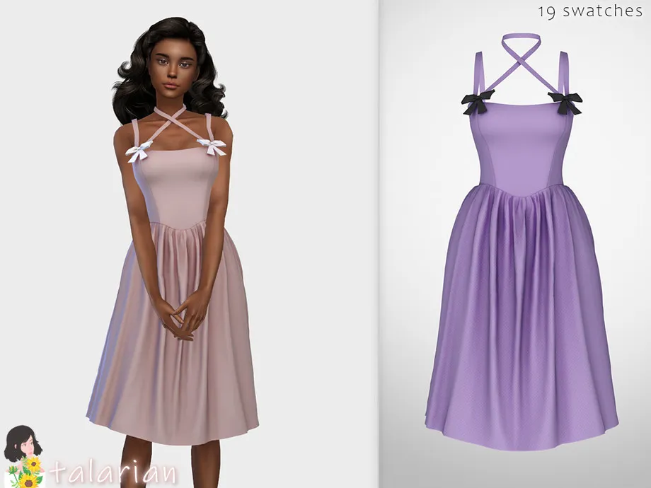 Jasmine strappy dress with bows