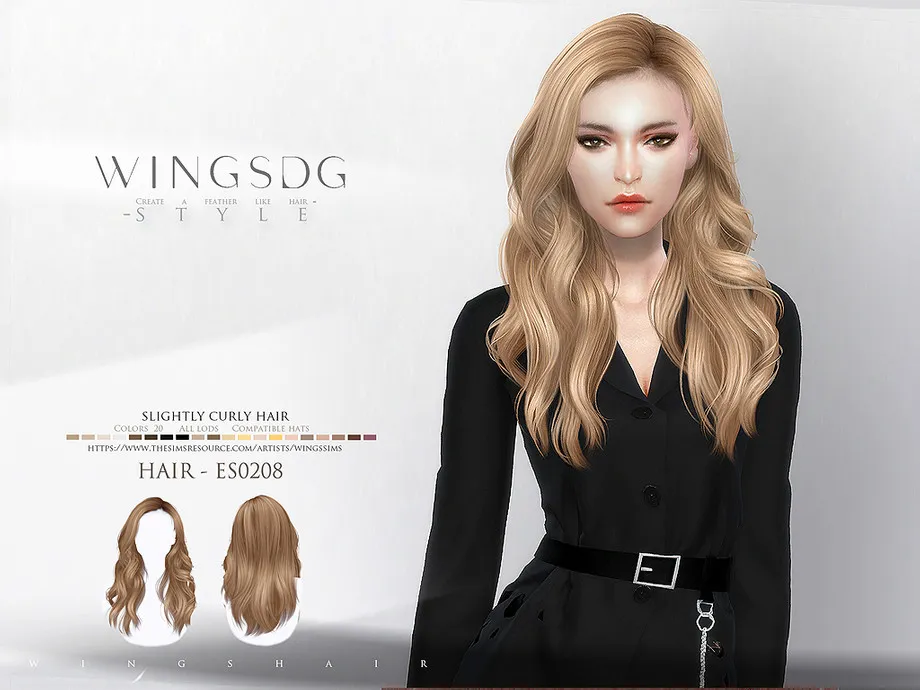 WINGS-ES0208-slightly curly hair