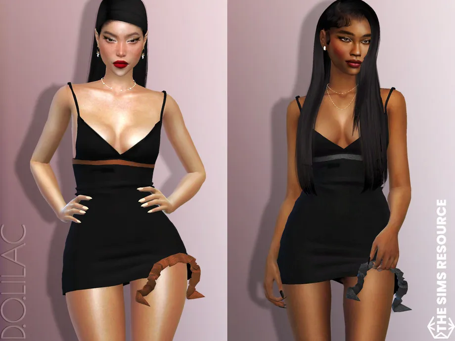 Leather-trimmed Mini Dress DO750