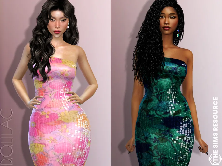 Strapless Sequin Maxi Dress DO753