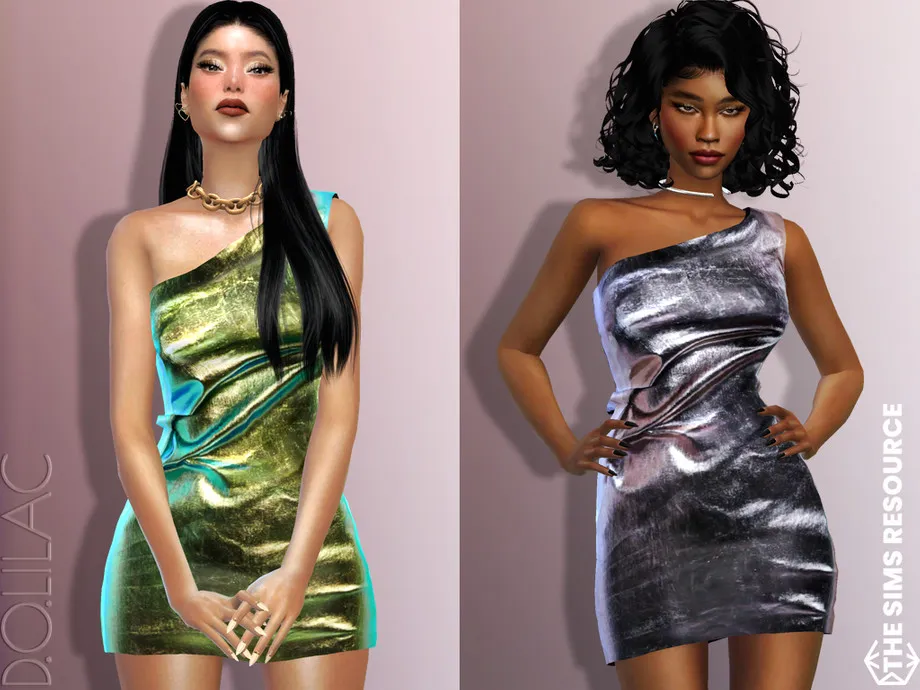 Metallic Leather Dress DO759