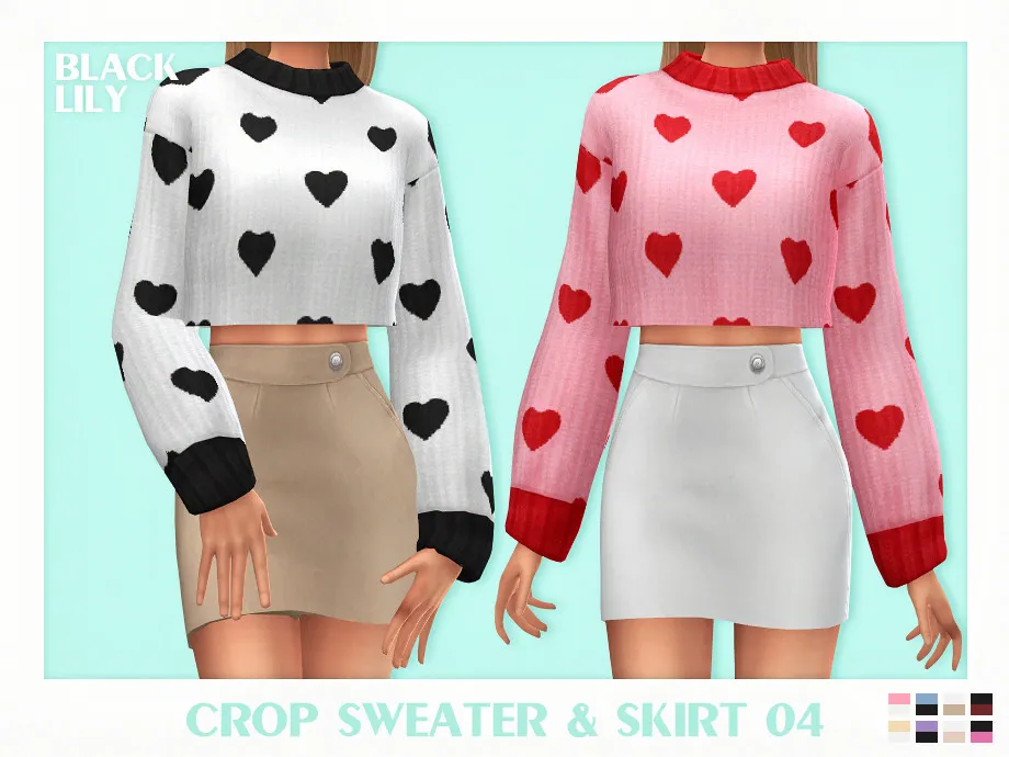 Crop Sweater & Skirt 04