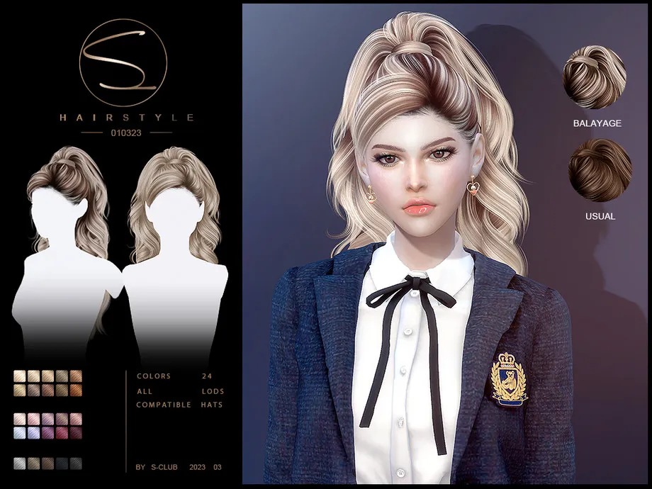 High ponytail Curly hair 010323(Lisana)