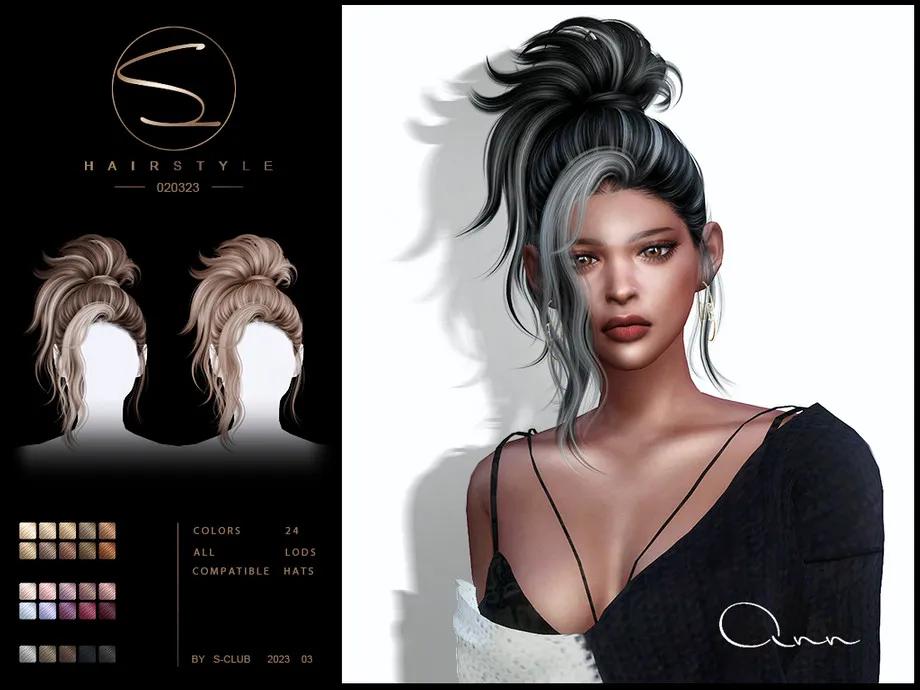 Natural Updo hairstyle (Ann020323)