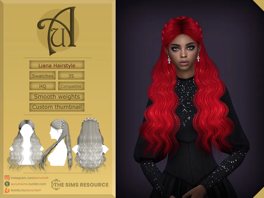 Liana - long wavy hairstyle with braid