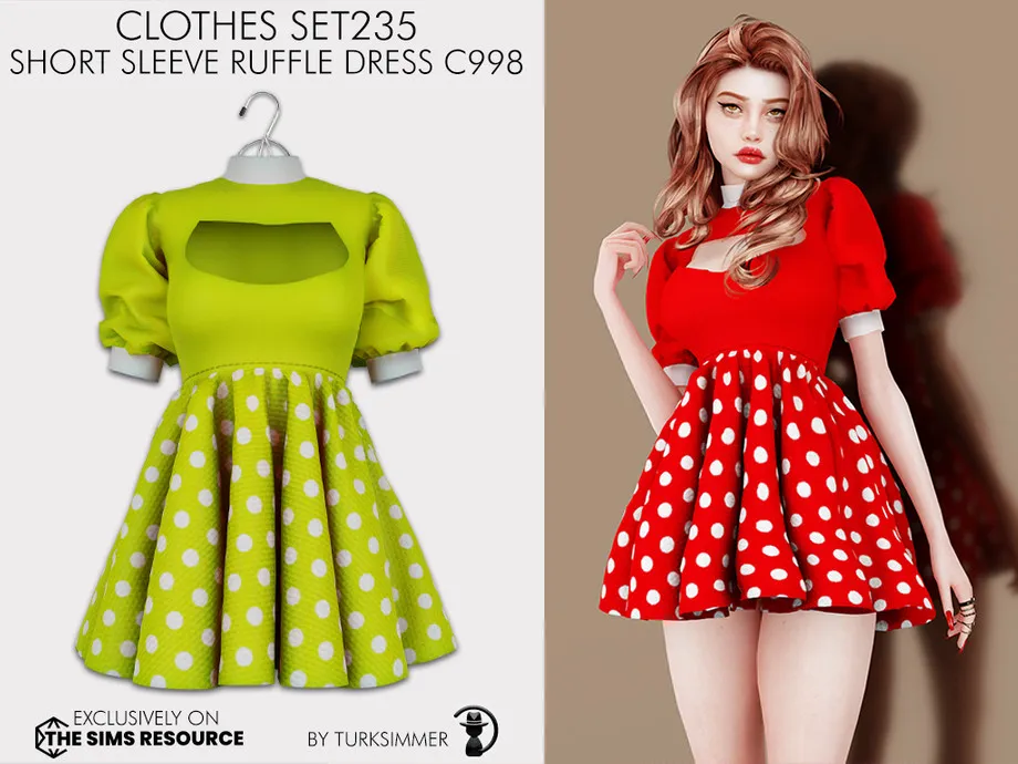 Clothes SET235 - Short Sleeve Ruffle Dress C998