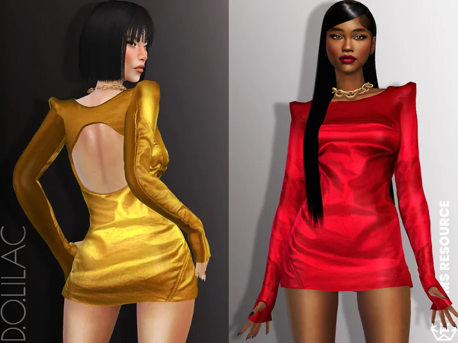 Cutout Leather Mini Dress DO774