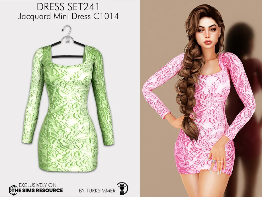 Dress SET241 - Jacquard Mini Dress C1014