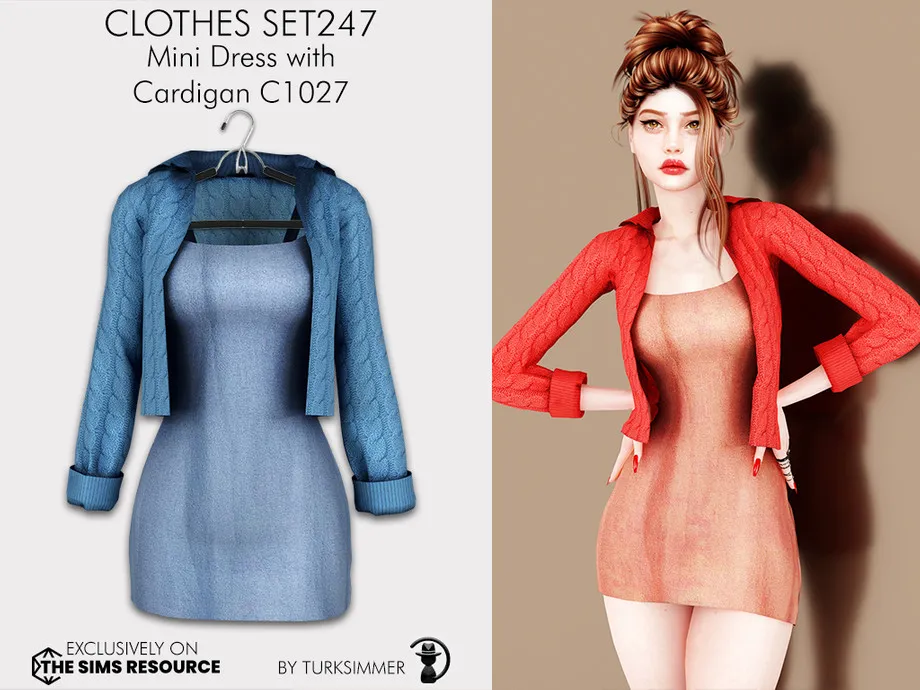 Clothes SET247 - Mini Dress with Cardigan C1027