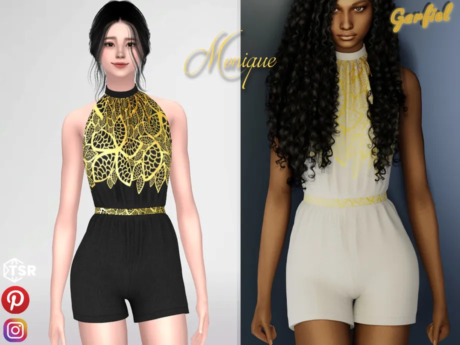 Monique - Jumpsuit with lace floral pattern