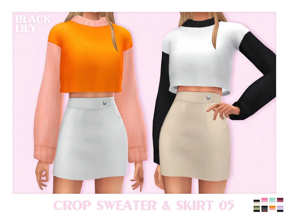 Crop Sweater & Skirt 05