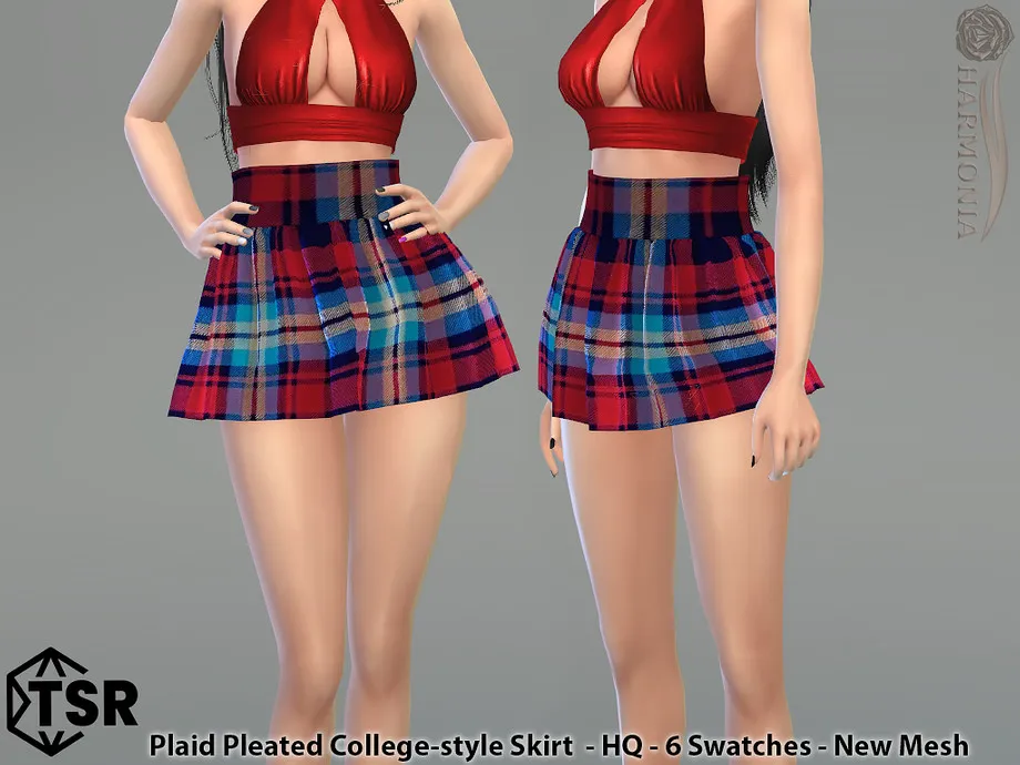 Plaid Pleated College Style Skirt