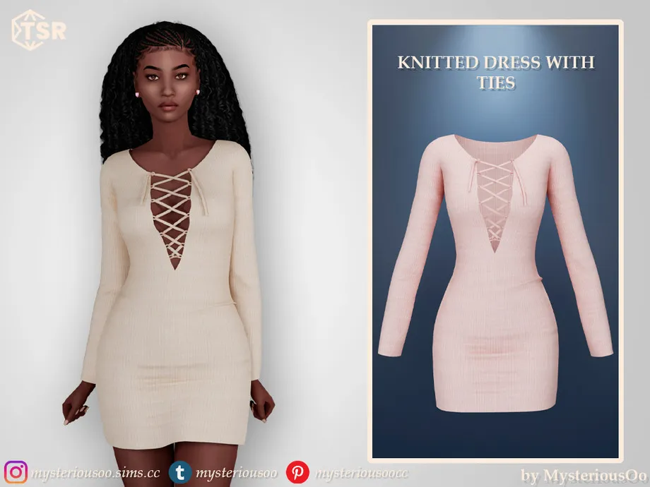 Knitted dress with ties