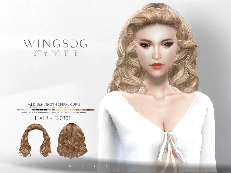 Medium-length spiral curls ES0301