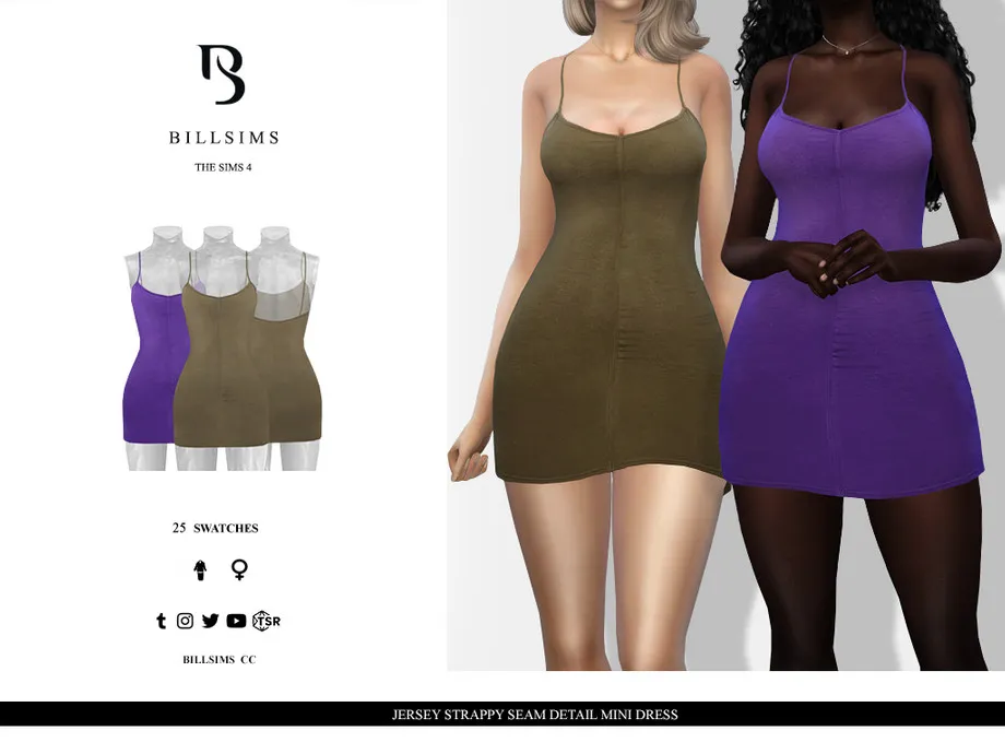 Jersey Strappy Seam Detail Mini Dress