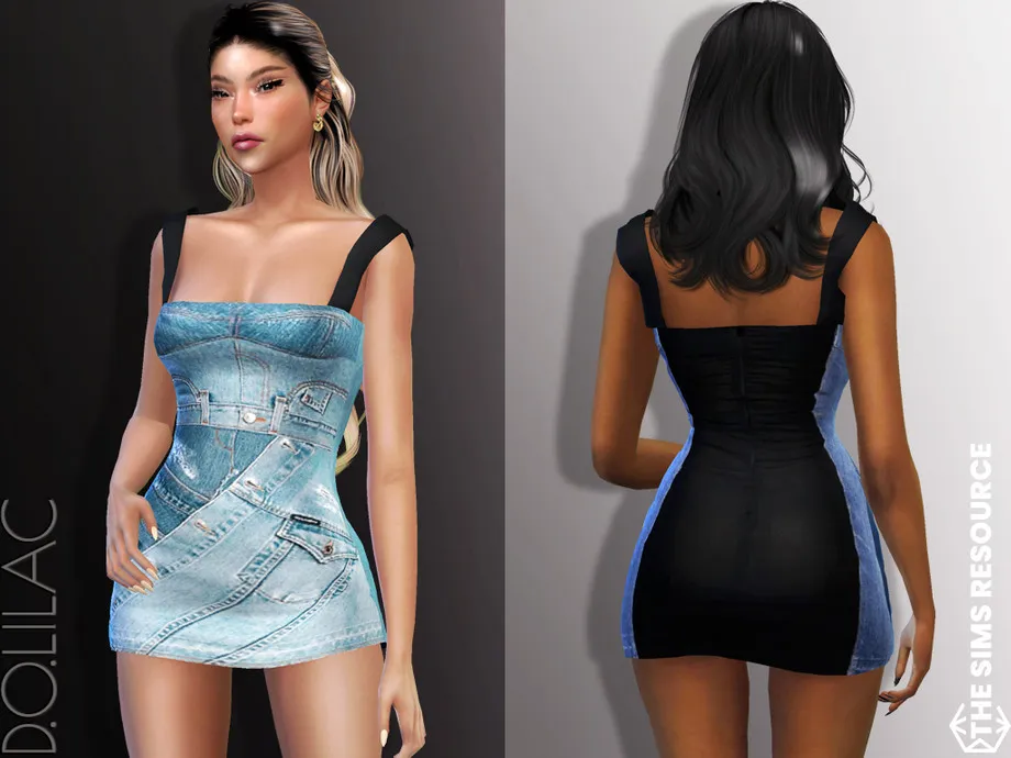 Denim Patchwork Mini Dress DO824