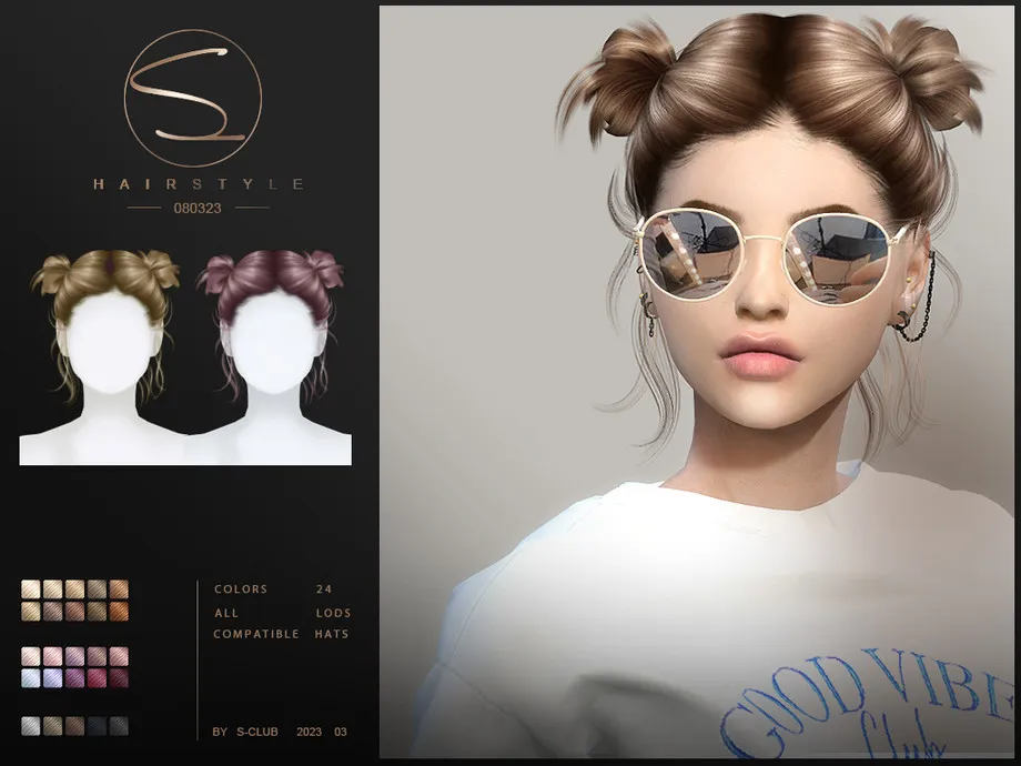 Cute double buns hairstyle(YING080323) by S-CLUB