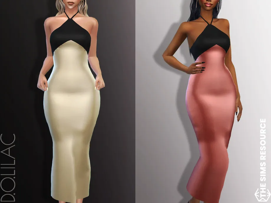 Contrast Maxi Dress DO829