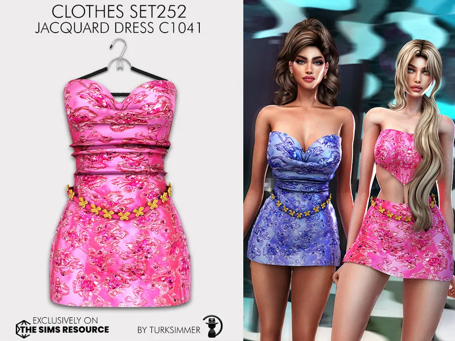 Clothes SET252 - Jacquard Dress C1041