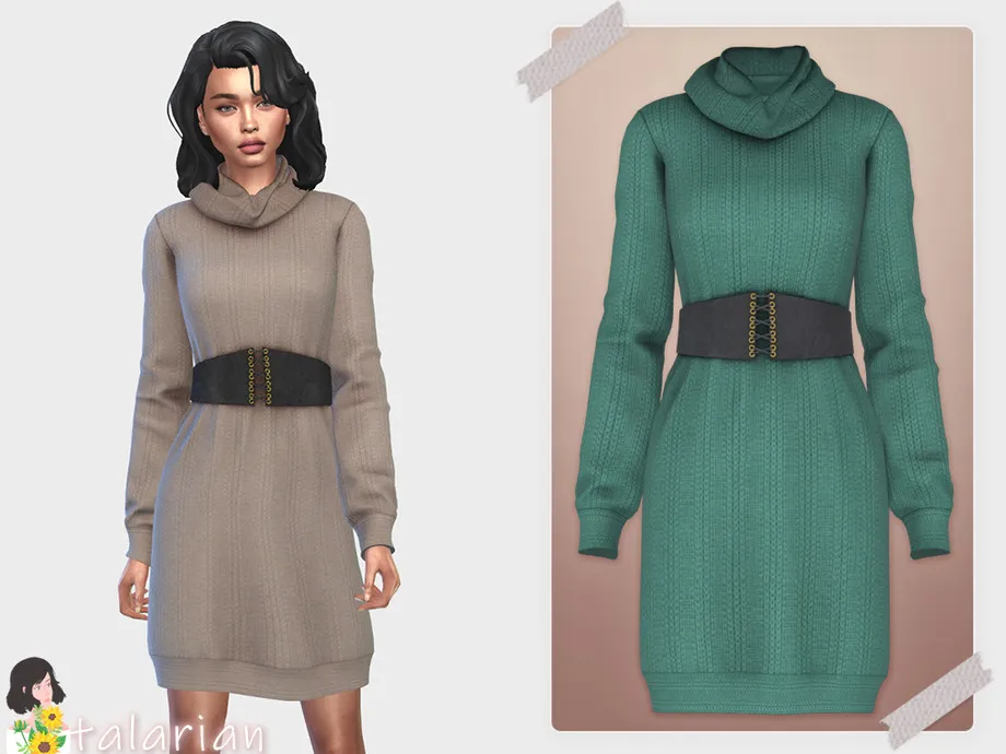 Iris Knitted dress with leather belt
