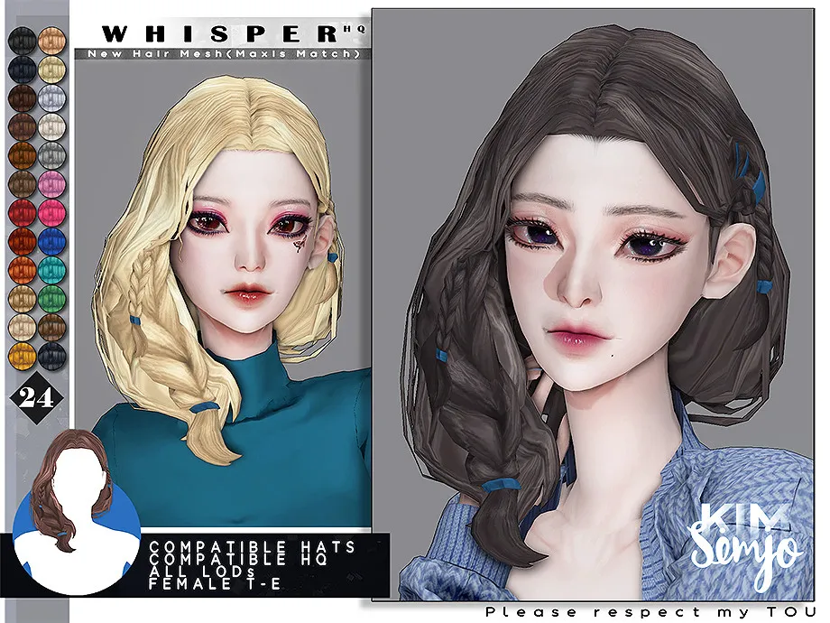 TS4 Female Hairstyle_Whisper(Maxis Match)