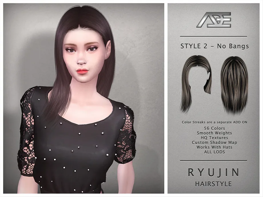 Ryujin - Style 2 without Bangs (Hairstyle)