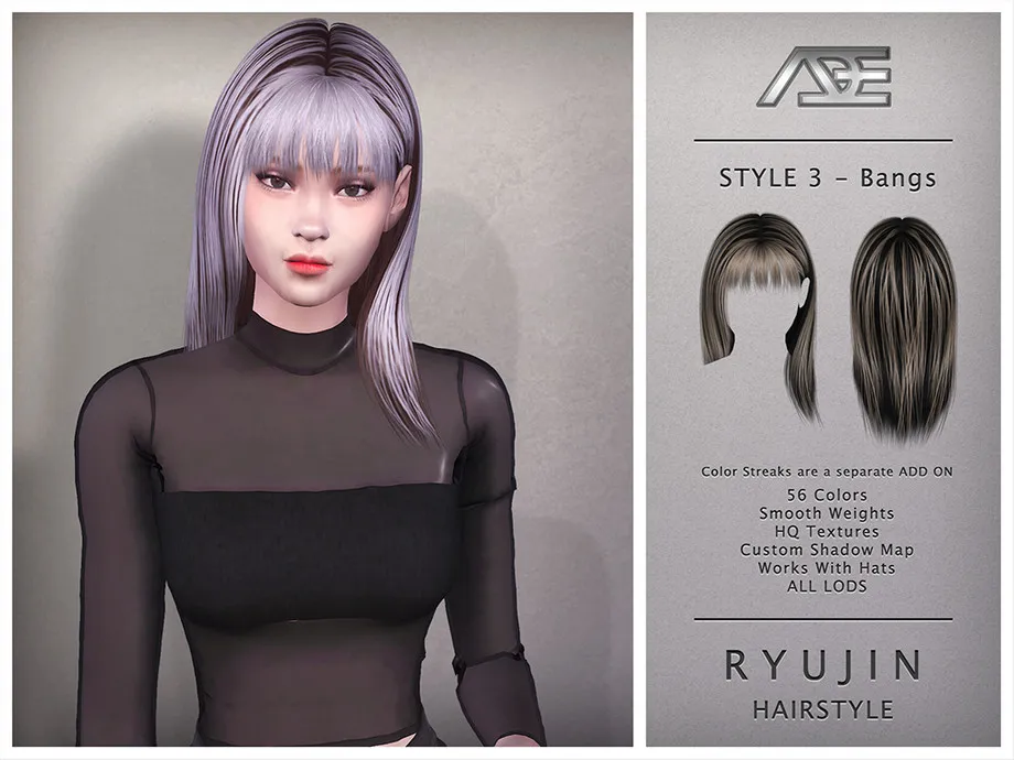 Ryujin - Style 3 with Bangs (Hairstyle)