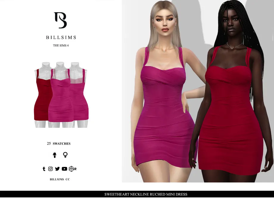 Sweetheart Neckline Ruched Mini Dress