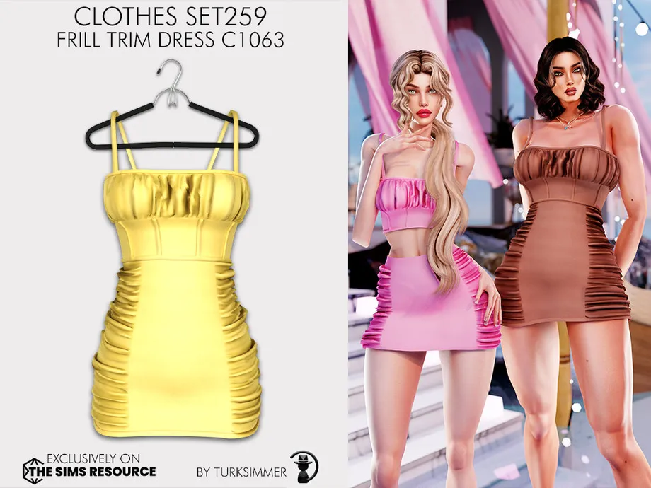 Clothes SET259 - Frill Trim Dress C1063