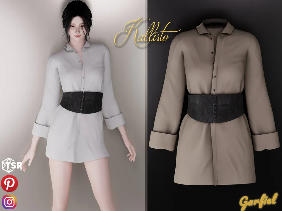 Kallisto - Long shirt and tie corset